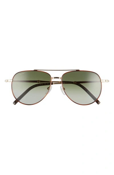 Ferragamo Salvatore  58mm Aviator Sunglasses In Tortoise/gold