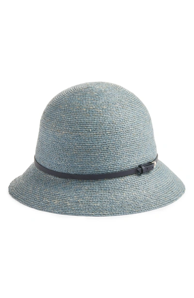 Helen Kaminski Raffia Cloche - Grey In Icy Mint