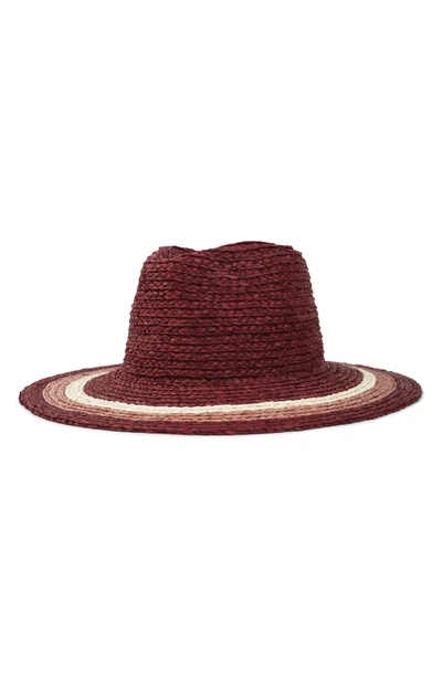 Brixton Hampton Fedora - Red In Red/ Blush/ Tan