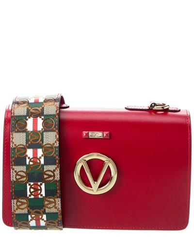 Valentino By Mario Valentino Mabel Rope Guitar Leather Shoulder Bag In Red