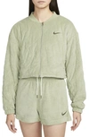 Nike Women's  Sportswear Terry Quilted Jacket In Green