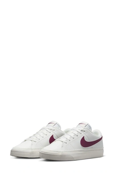 Nike Women's Court Legacy Next Nature Shoes In White/ Rosewood/ Sail/ Pink