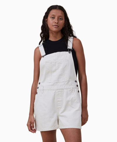 Cotton On Women's Utility Canvas Overall Shorts In Stone