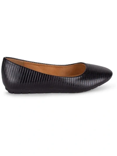 Wanted Margo Womens Leather Slip On Ballet Flats In Black