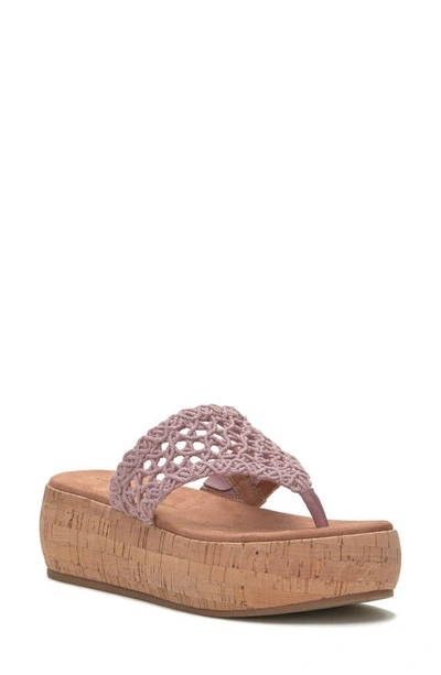 Lucky Brand Women's Jaslene Crochet Platform Sandals In Lilas