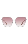 Burberry Alexis 61mm Gradient Irregular Sunglasses In Silver