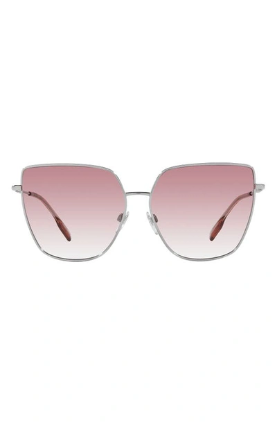 Burberry Alexis 61mm Gradient Irregular Sunglasses In Clear Gradient Pink