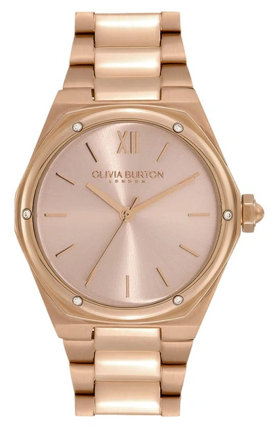 Olivia Burton Women's Hexa Blush And Carnation Gold-tone Steel Watch 33mm In Rose Gold