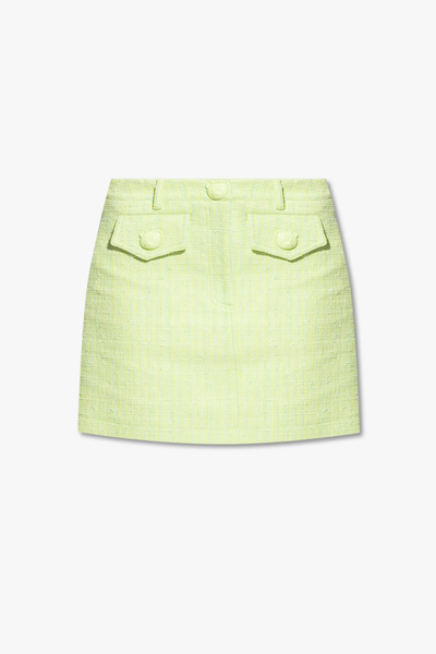 Moschino Mini Tweed Skirt In Green