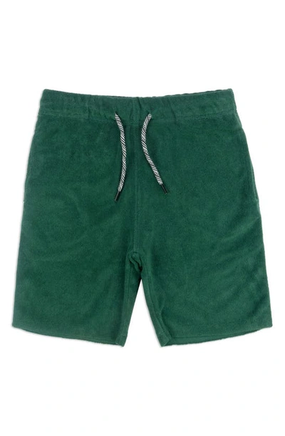 Appaman Kids' Velour Drawstring Shorts In Forest