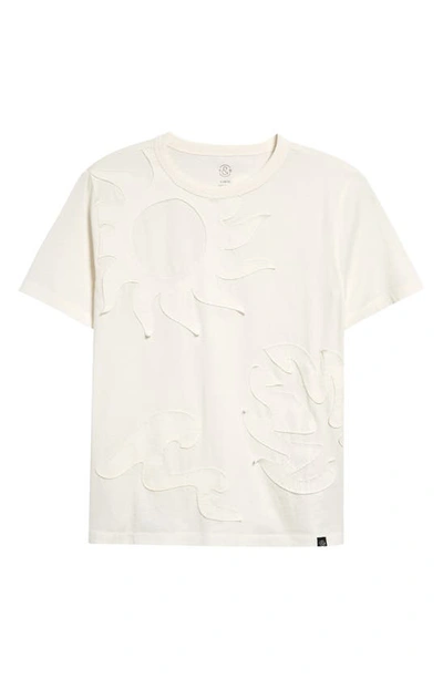 Treasure & Bond Kids' Nature Appliqué T-shirt In Ivory Egret Surf Applique