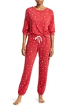 Honeydew Intimates Star Seeker Pajamas In Red Vixen Hearts