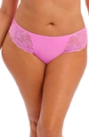 Elomi Brianna Lace & Mesh Thong In Very Pink
