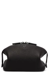 Dagne Dover Large Lola Leather Cosmetics Pouch In Onyx