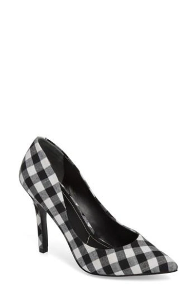 Charles By Charles David Maxx Pointy Toe Pump In Black/ White Gingham Fabric