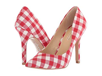 Charles By Charles David Maxx Pointy Toe Pump In Red/ White Gingham Fabric