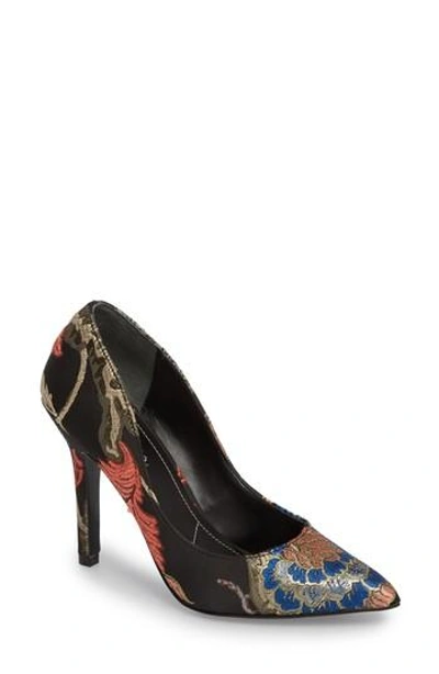 Charles By Charles David Maxx Pointy Toe Pump In Black Multi Floral Fabric