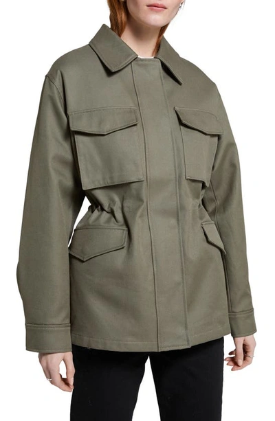 & Other Stories Collared Cotton Jacket In Khaki