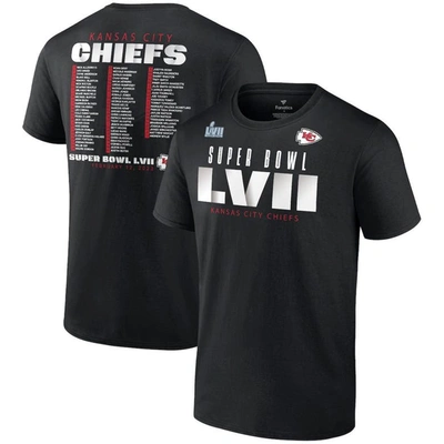 Fanatics Branded Black Kansas City Chiefs Super Bowl Lvii Varsity Roster T-shirt