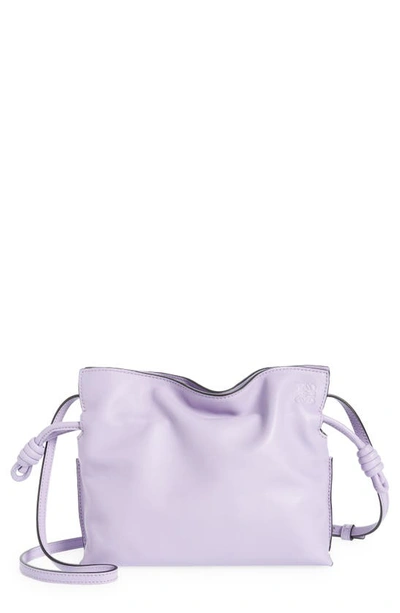 Loewe Mini Flamenco Leather Clutch In Light Mauve