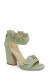Charles By Charles David Haley Ruffle Sandal In Mint Suede