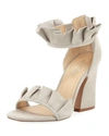 Charles By Charles David Haley Ruffle Sandal In Light Grey Suede