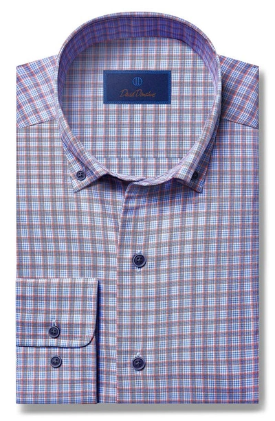 David Donahue Men's Check Cotton Button-down Shirt In Blue/ Red