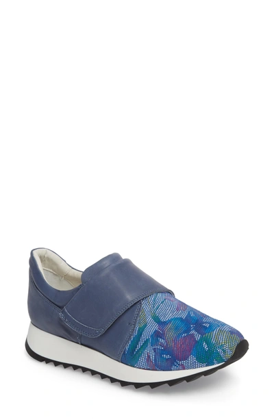 Amalfi By Rangoni Danza Wedge Sneaker In Royal Leather