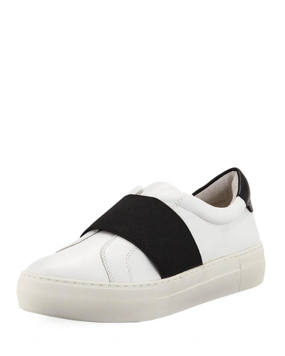 Adorn Leather Sneakers White Black J Slides JSlides
