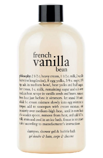 Philosophy French Vanilla Bean Shampoo, Shower Gel & Bubble Bath