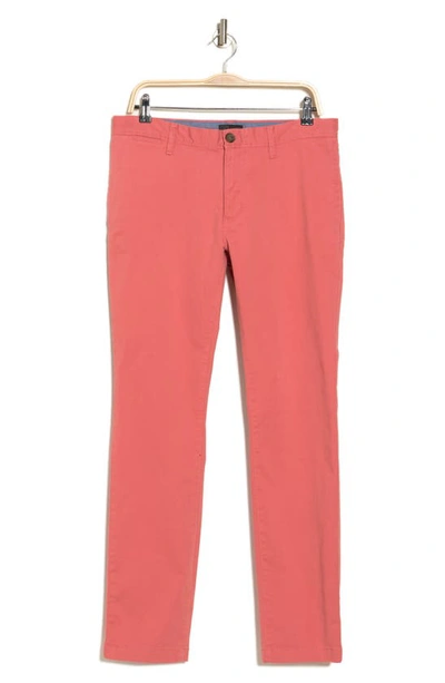 14th & Union The Wallin Stretch Twill Trim Fit Chino Pants In Coral Faded