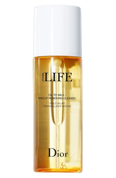 Dior Hydra Life Oil To Milk Makeup Removing Cleanser 200ml In Size 6.8-8.5 Oz.