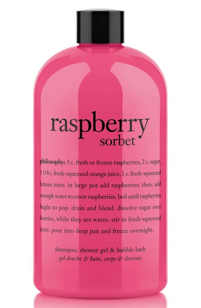 Philosophy Raspberry Sorbet Ultra Rich 3-in-1 Shampoo, Shower Gel And Bubble Bath, 16 oz In No Color