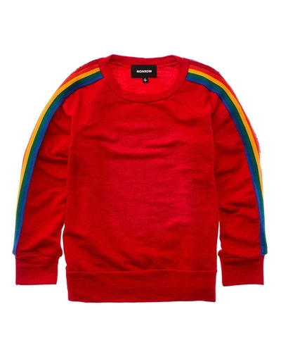 Monrow rainbow 2024 stripe sweatshirt