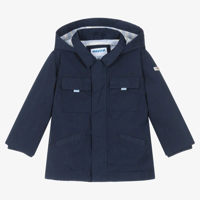 Mayoral Babies' Boys Navy Blue Hooded Windbreaker Coat