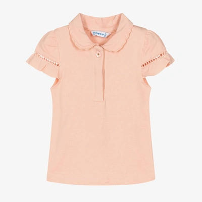 Mayoral Babies' Girls Pale Pink Cotton Polo Shirt