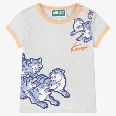 Kenzo Babies' Girls Grey Cotton Jersey T-shirt