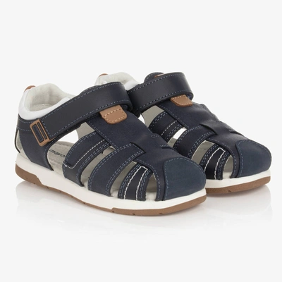 Mayoral Kids' Boys Navy Blue Leather Sandals