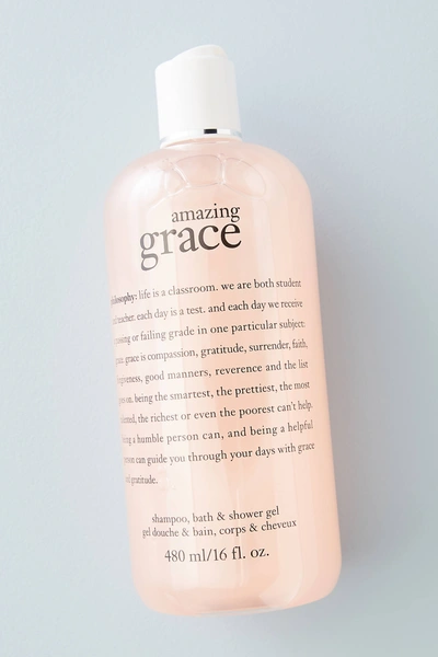 Philosophy Amazing Grace Ballet Rose Shampoo, Bath, & Shower Gel 16 oz/ 480 ml In Pink