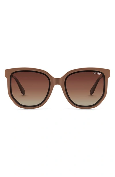 Quay Coffee Run 53mm Polarized Sunglasses In Oat,brown Polarized