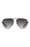 Quay High Key 51mm Gradient Aviator Sunglasses In Black/ Smoke