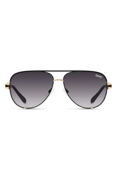 Quay High Key 51mm Gradient Aviator Sunglasses In Black/ Smoke
