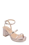 Journee Collection Samilee Block Heel Platform Sandal In Gold