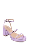 Journee Collection Samilee Block Heel Platform Sandal In Purple