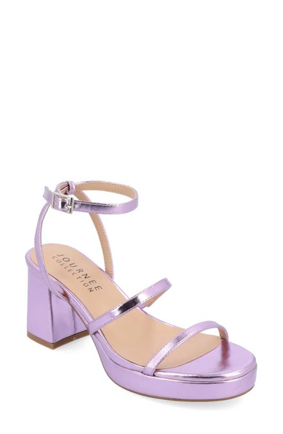 Journee Collection Samilee Block Heel Platform Sandal In Purple