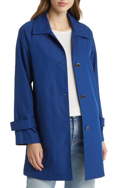 Via Spiga Water Resistant Trench Coat In Blue