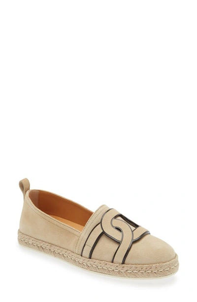 Tod's Kate Suede Espadrilles In Beige