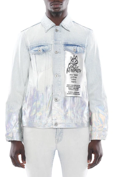Cult Of Individuality Type Ii Denim Jacket In Foil In Blue
