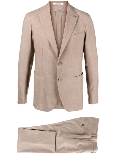 Tagliatore Single-breasted Suit In Brown