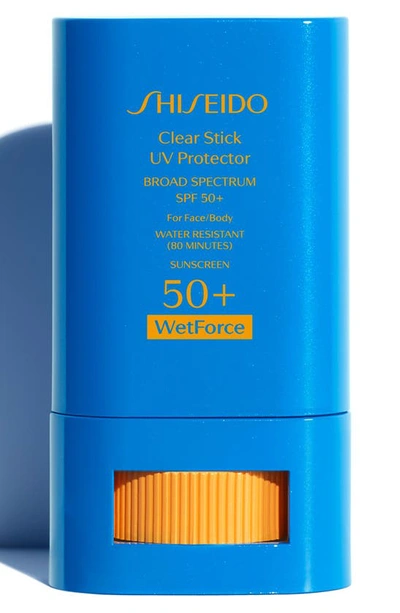 Shiseido Clear Stick Uv Protector Wetforce Broad Spectrum Sunscreen Spf 50+ 0.52 oz/ 15 G